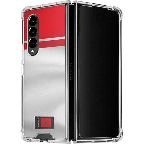 Morocco Soccer Flag Galaxy Z Fold4 5G Clear Case